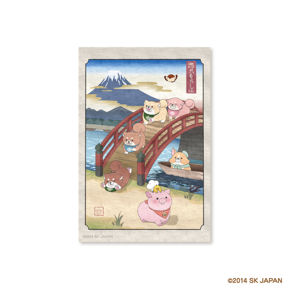 【8月発送】忠犬もちしば ポストカード(浮世絵)