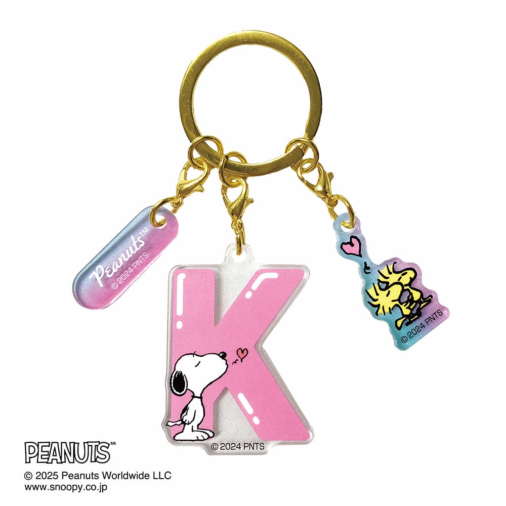 PEANUTS(ピーナッツ) イニシャル3連アクリルキーホルダー(K)