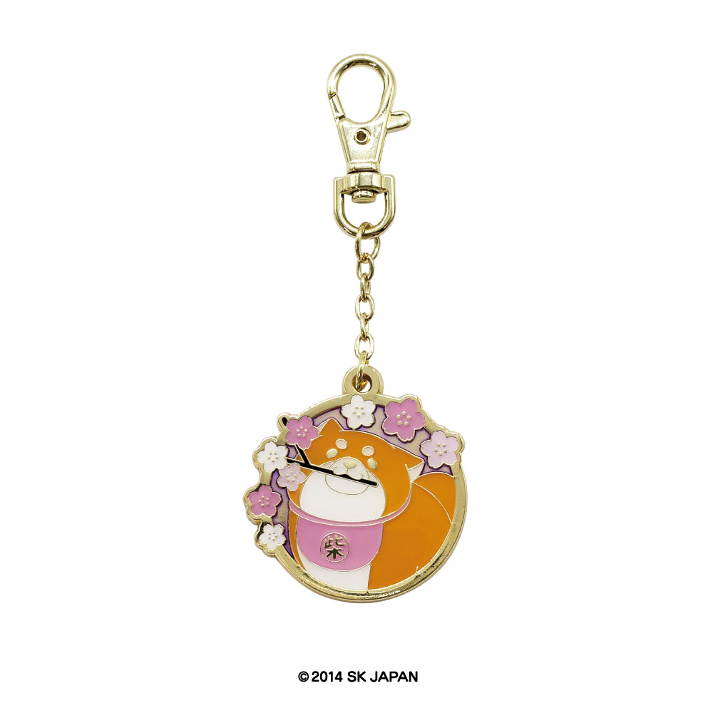 忠犬もちしば メタルチャームキーホルダー（桜） – きゃらマルシェ