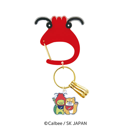 忠犬もちしば&かっぱえびせん アクリルカラビナチャーム(かっぱえびくん&おかか)