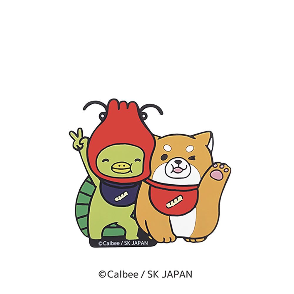 忠犬もちしば&かっぱえびせん ぺったりラバーマグネット(かっぱえびくん&おかか)