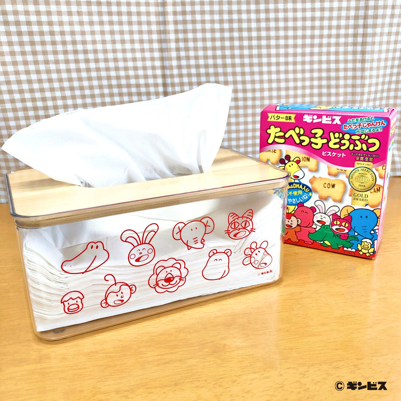 たべっ子どうぶつ クリアティッシュケース(フェイス)