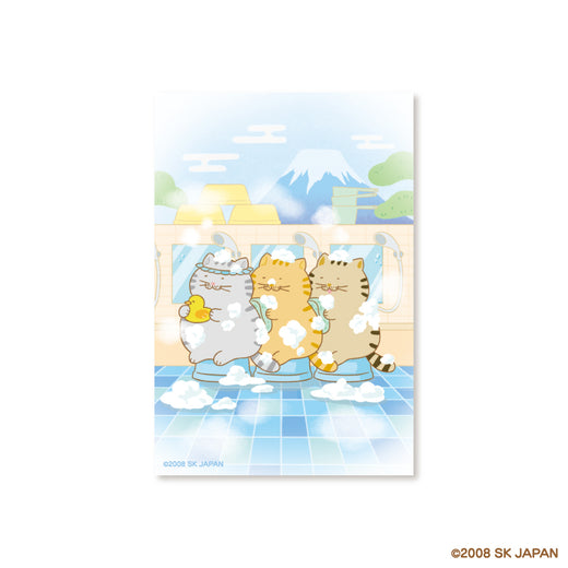 【8月発送】でぶねこ　ポストカード（銭湯）
