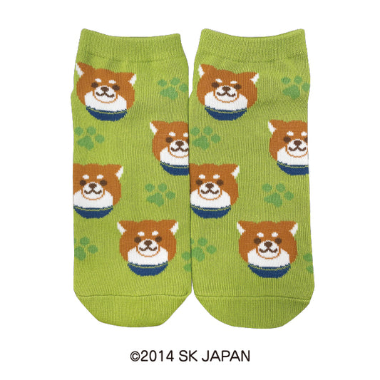忠犬もちしば アンクルソックス(フェイス・おかか)