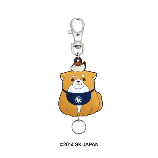 忠犬もちしば ラバーリールキーホルダー(おかか)