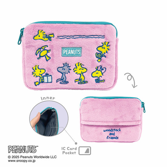 PEANUTS(ピーナッツ)　ミニティッシュポーチ付きパスケース2（ウッドストック＆フレンズ）