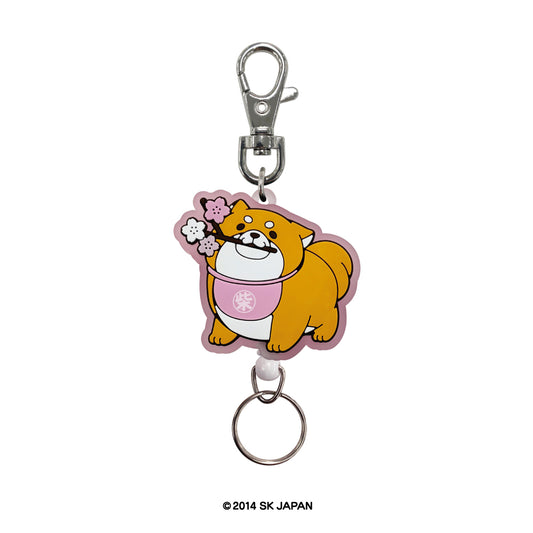 忠犬もちしば ラバーリールキーホルダー(桜)