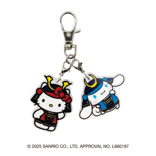 サンリオキャラクターズ ダブルアクリルキーホルダー(ハローキティ&シナモロール・武将)