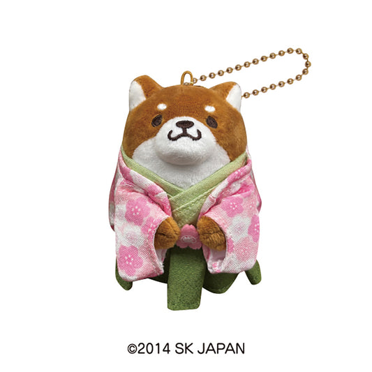 忠犬もちしば ぬいぐるみボールチェーン (おかか袴)