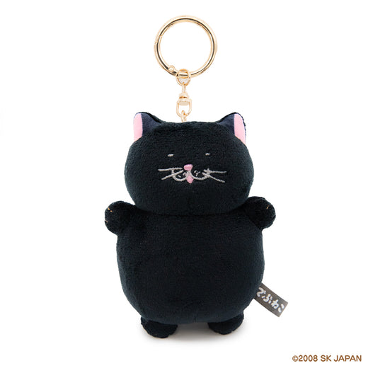 でぶねこ　ぬいぐるみキーリング（クロ）