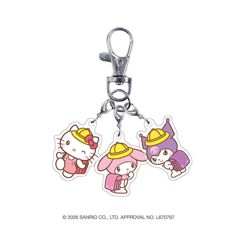 サンリオキャラクターズ　ゆめいろランドセル　トリオアクリルキーホルダー（ハローキティ&マイメロディ＆クロミ）