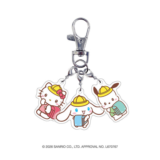 サンリオキャラクターズ　ゆめいろランドセル　トリオアクリルキーホルダー（ハローキティ&シナモロール＆ポチャッコ）
