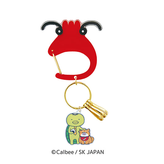 忠犬もちしば＆かっぱえびせん　アクリルカラビナチャーム（かっぱパパ＆おかか）
