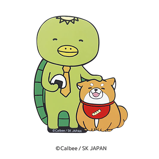 忠犬もちしば＆かっぱえびせん　ぺったりラバーマグネット（かっぱパパ＆おかか）